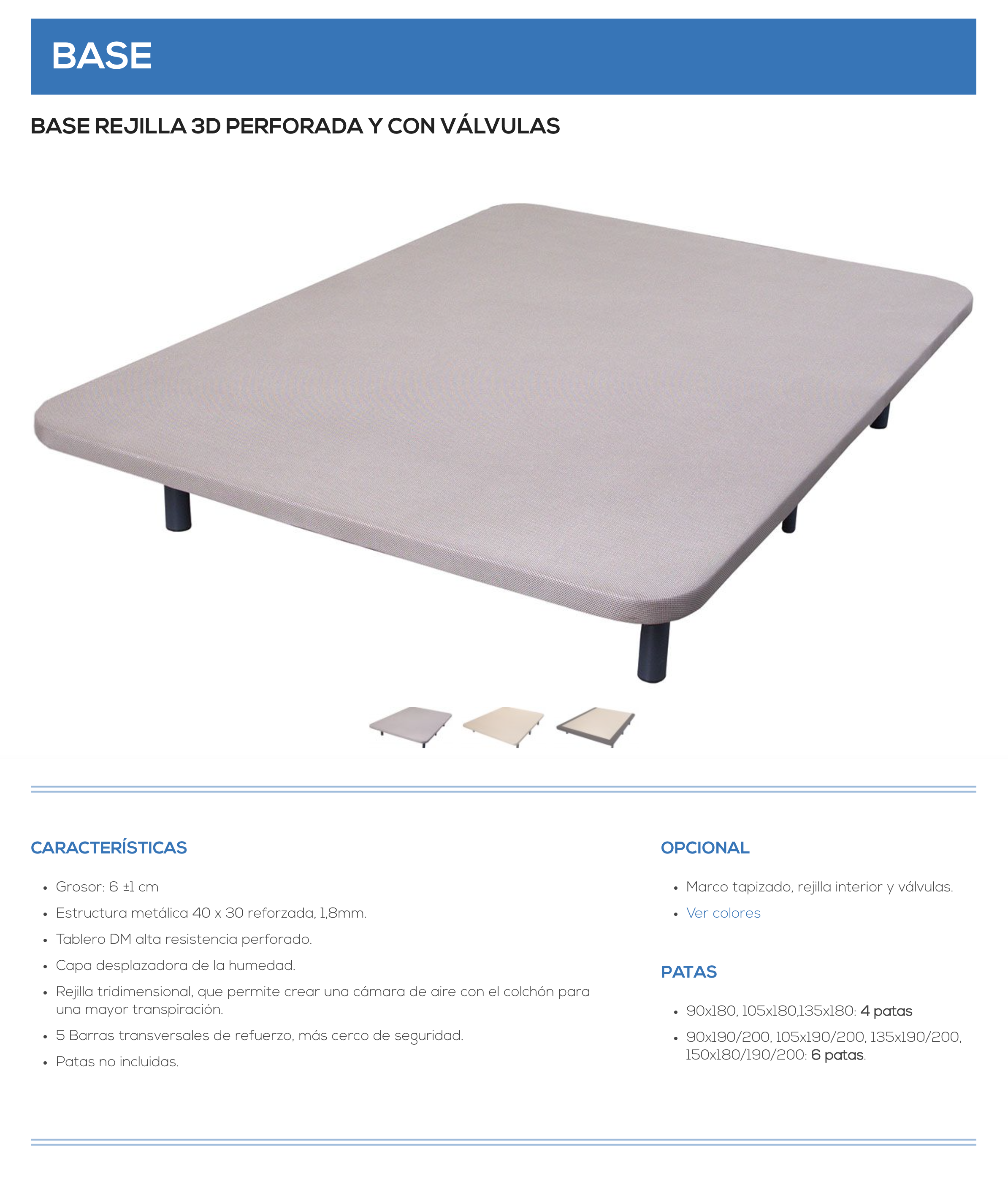 Base rejilla 3d perforada