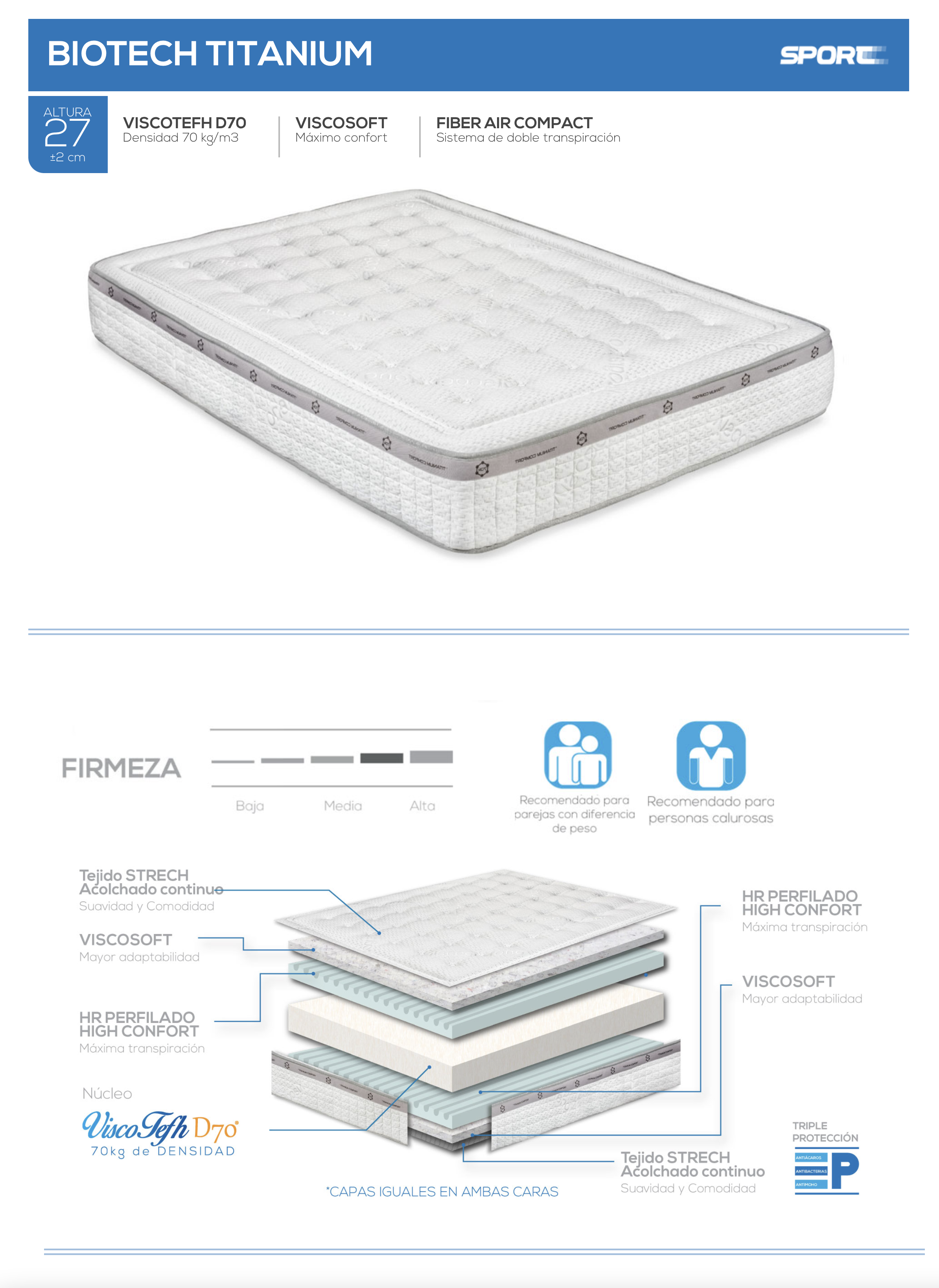 Biotech titanium colchón