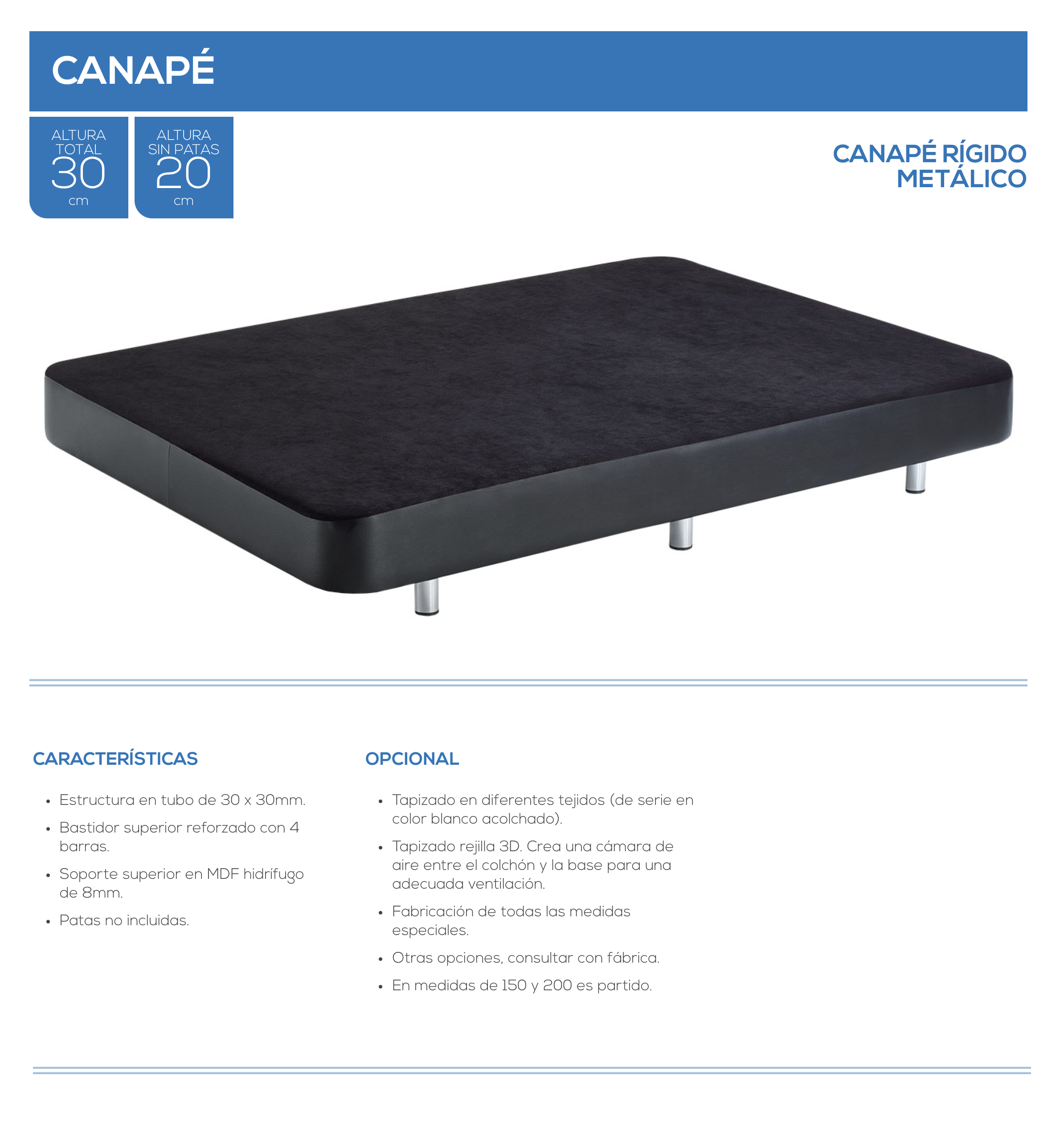 Canapé rígido metálico