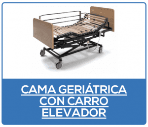 Cama geriátrica con carro elevador