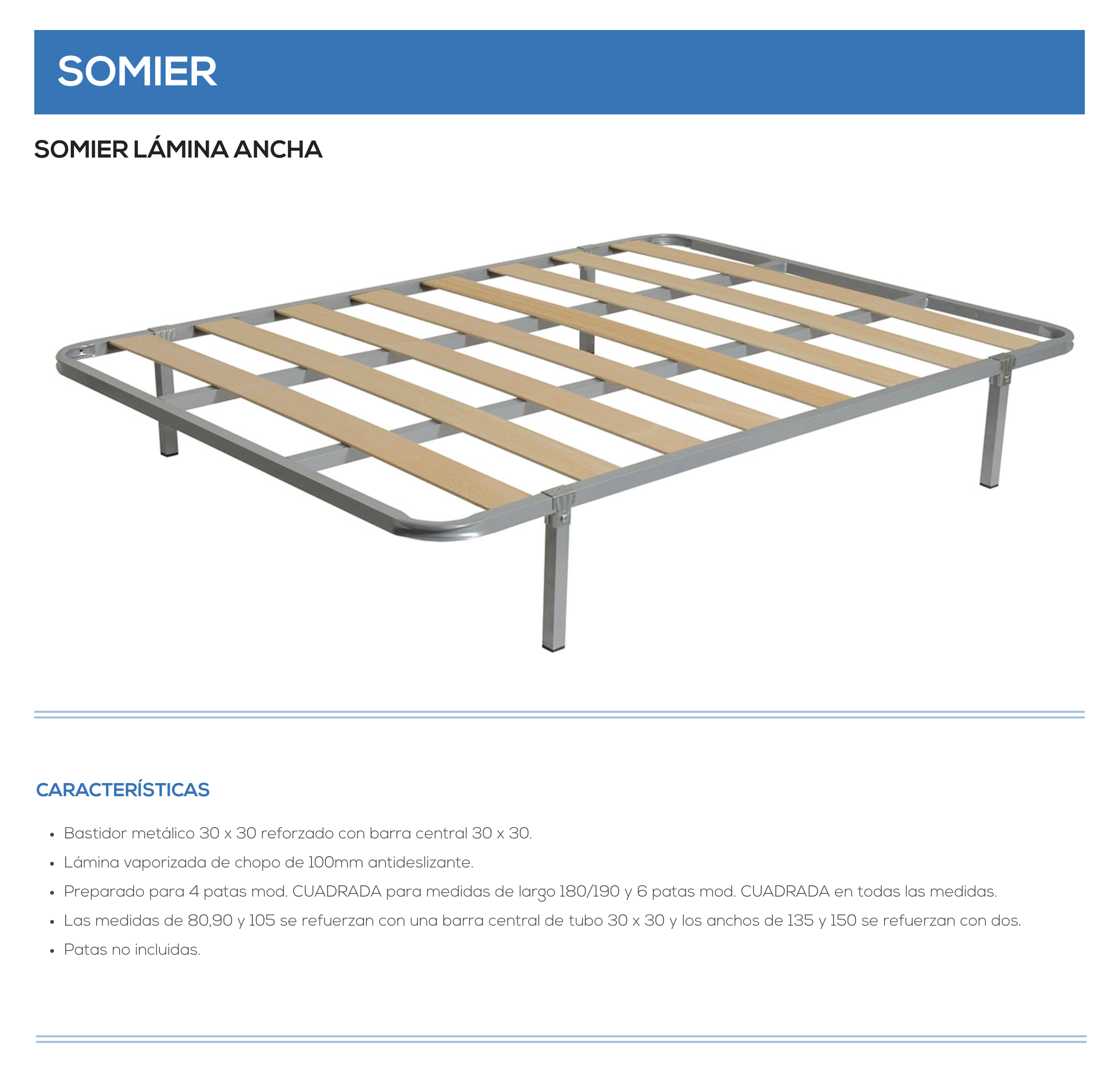 Somier lámina ancha